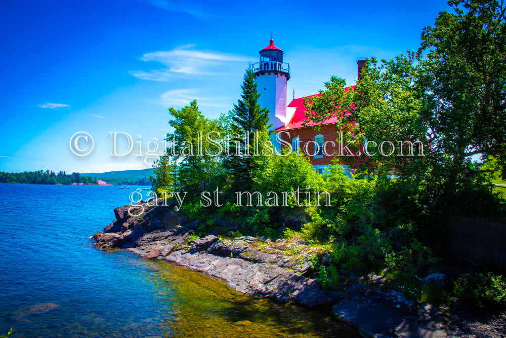 Lighthouse along the shoreline, digital Copper Harbor