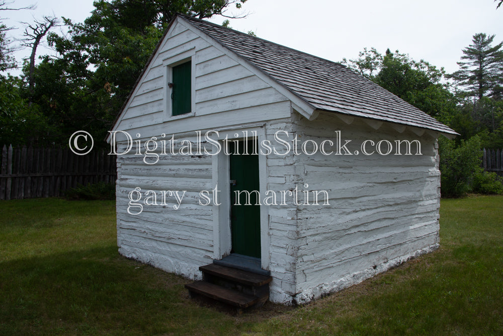 Old White Building at Fort Wilkins, digital Copper hArbor