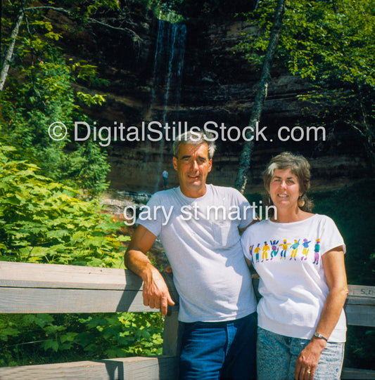 Cobina And John at Munising Falls, Munising, Mi, Analog, Color, Portraits, Groups