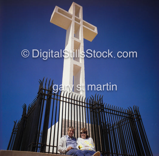 Cobina And John  at Soledad Mountain Cross, San Diego, CA, Analog, Color, Portraits, Groups 