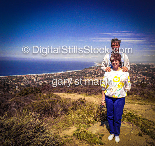 Cobina And John overlooking the Ocean, Ocean Beach, CA, Analog, Color, Portraits, Groups