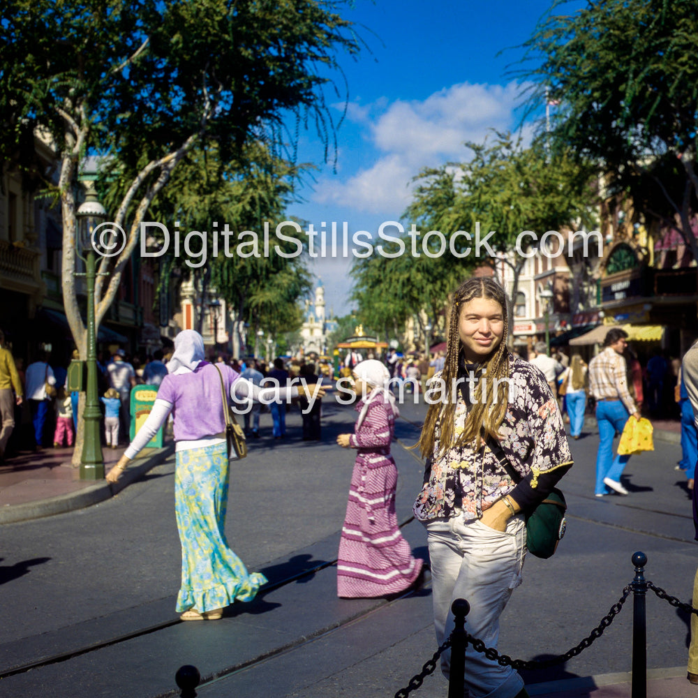 Carolyn Cavalier, visiting Disneyland, CA, Analog, Color, People, Women