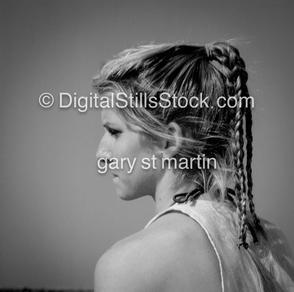 Closeup Of Woman Looking Into Ocean