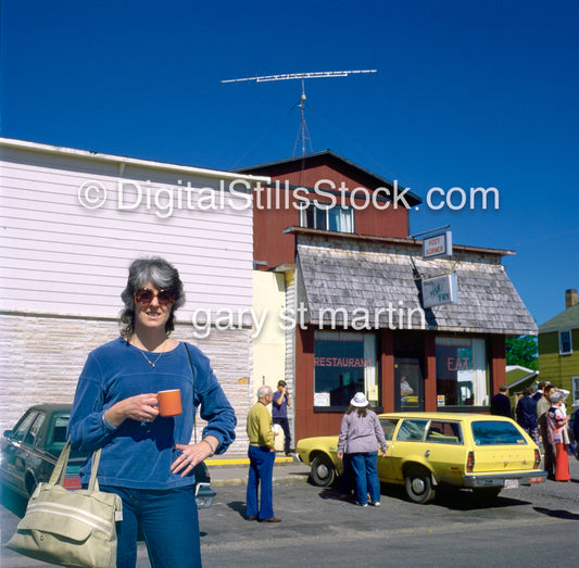 Cobina, Downtown, Grand Marais, Mi, Analog, Color, People, Women