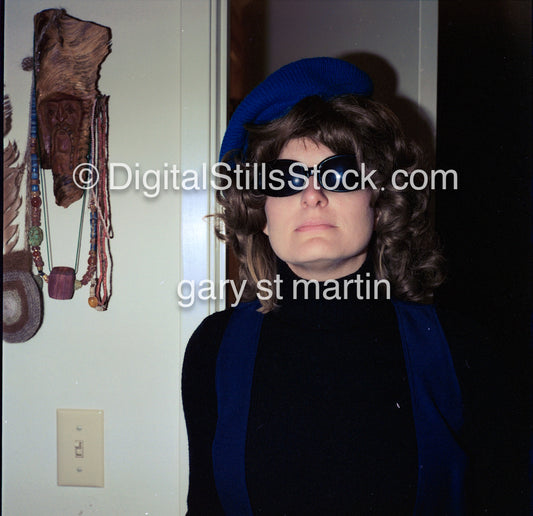 Kerry at Home dressed for a costume party, Chula Vista, CA, Analog, Color, Portraits, Women