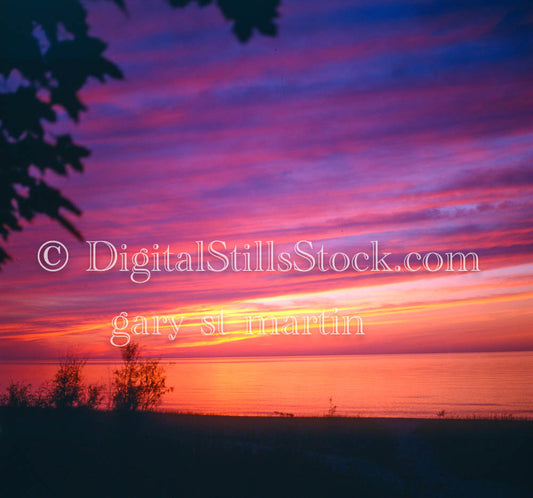 Grand Marais Sunset over Lake Superior, Analog, Color, Michigan