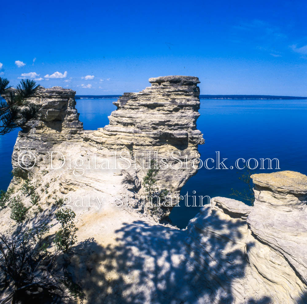 Original Turrets atop Miner's Castle, Analog, Color, Michigan