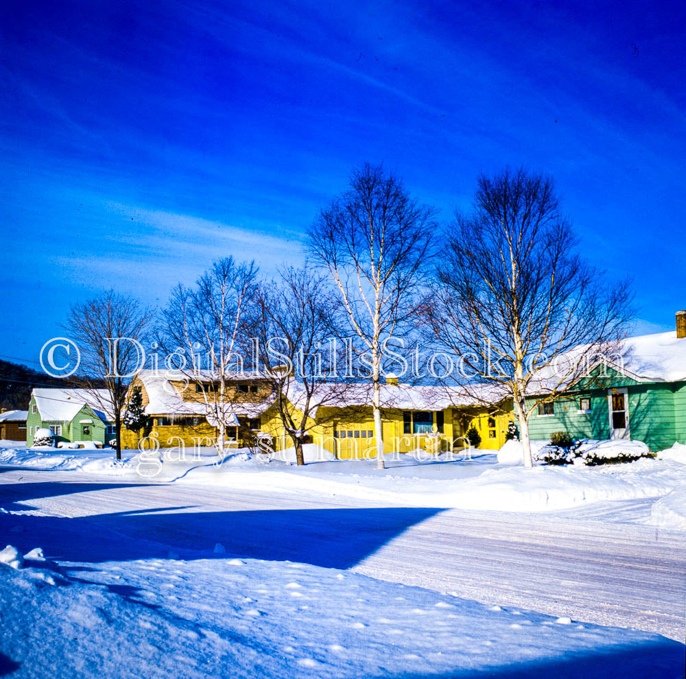 Houses in Munising, Winter, Analog, Color, Michigan