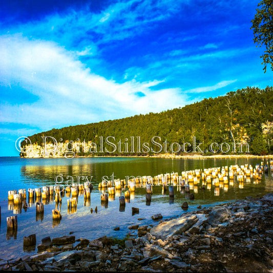 Fayette State Park Dock Foundation, Analog, Color, Michigan