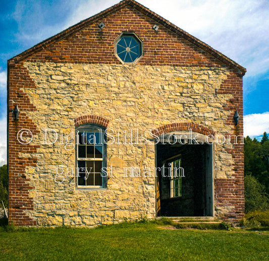 Fayette Building with Restored Brick & Stone Interface, Analog, Color, Michigan