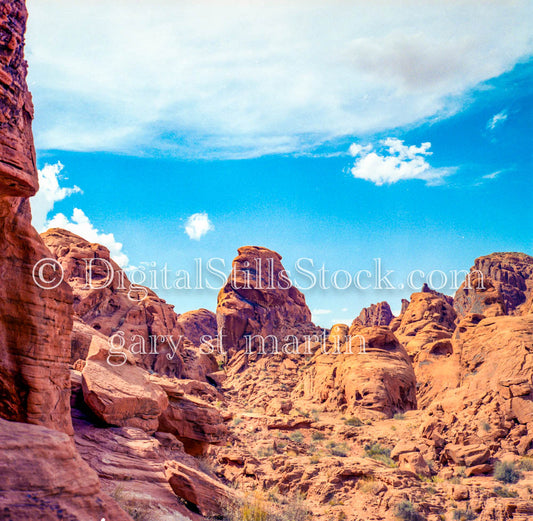 Valley of Fire Rocks against the Blue Sky