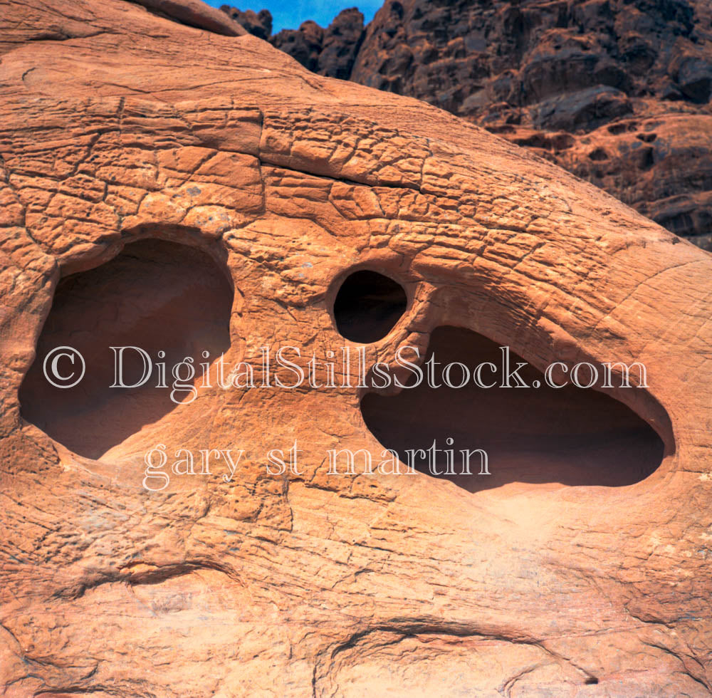 Holes and Caves forming in the rocks, analog valley of fire