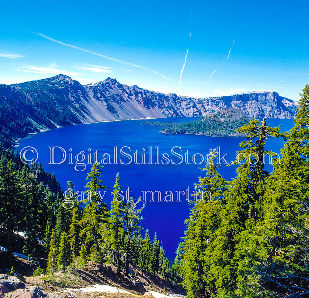 Rim View of Crater Lake, Oregon, analog