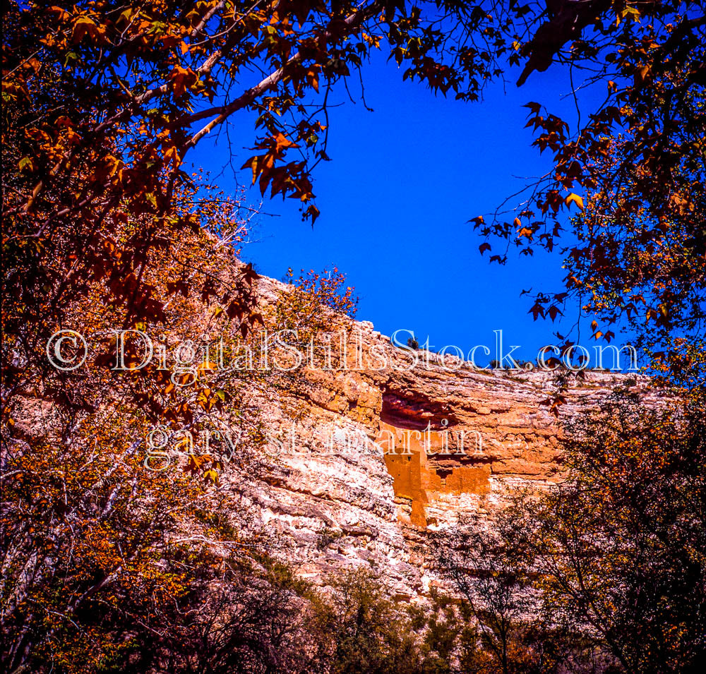 Montezuma Castle- View from Trees, Arizona, analog