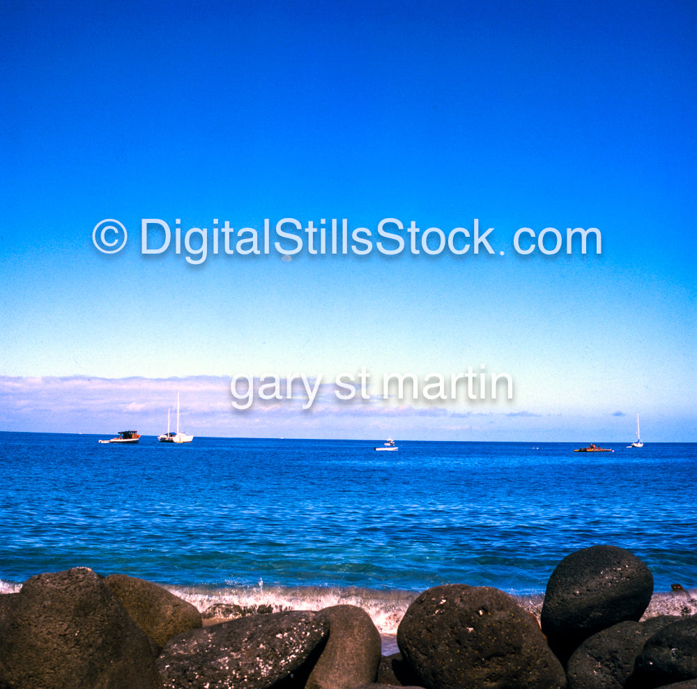 City of Refuge Harbor with Boats, Hawaii, Analog