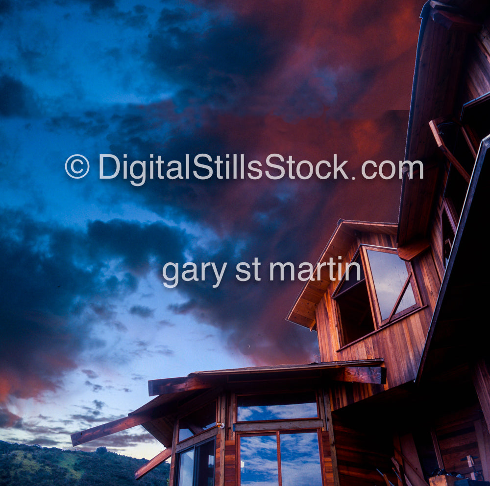 Octagon House against Cloudy Night Sky, Hawaii, Analog