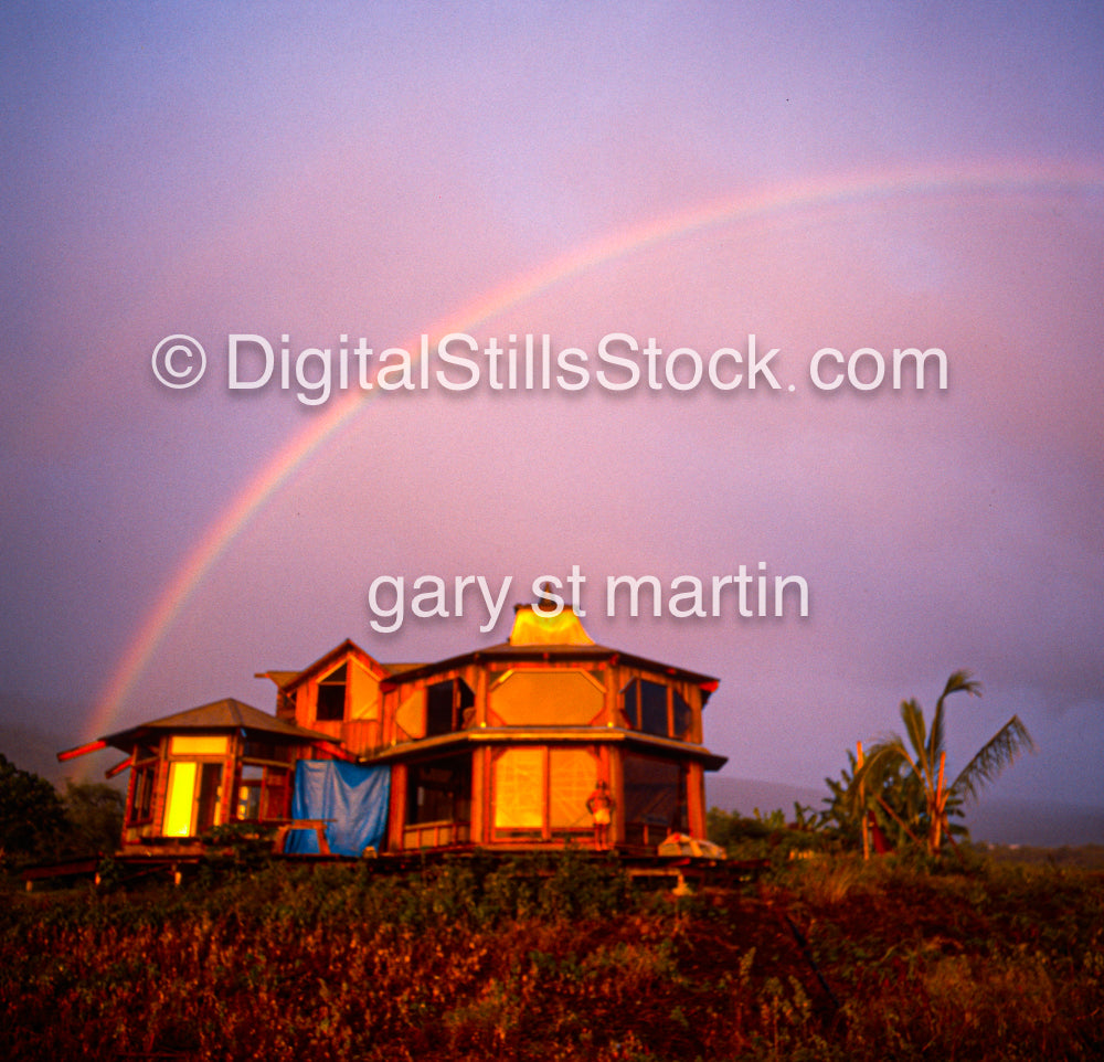 Octagon House Against Rainbow Sky, Hawaii, Analog