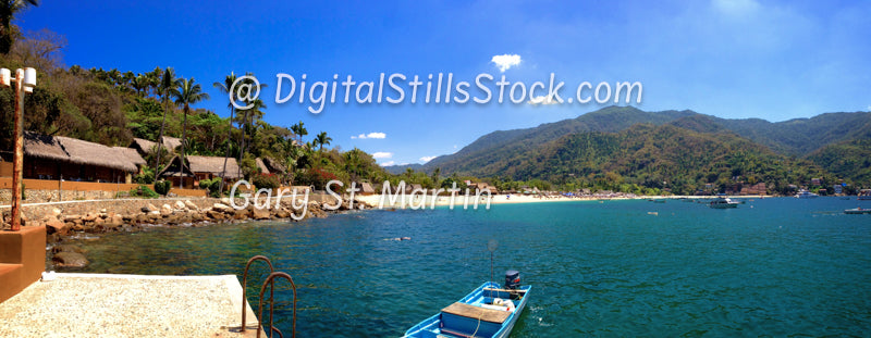 Hotel Dock, Wide Beach View, Yelapa, Mexico, Digital